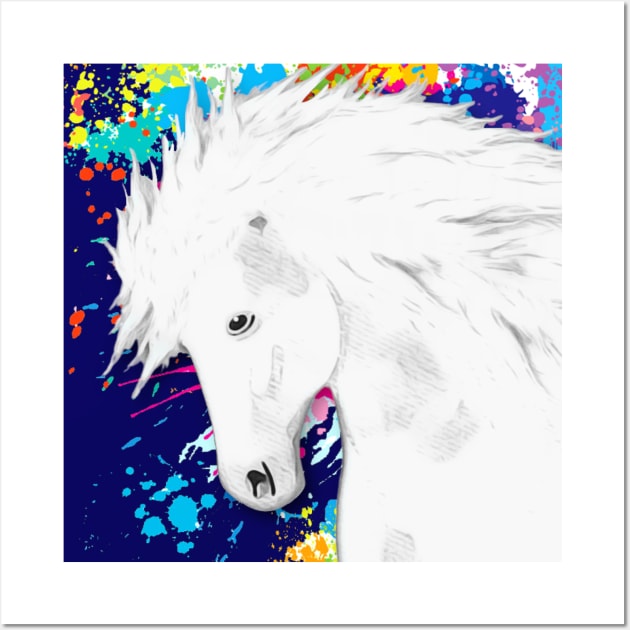 Horse Lovers Magical White Horse Wall Art by KC Morcom aka KCM Gems n Bling aka KCM Inspirations